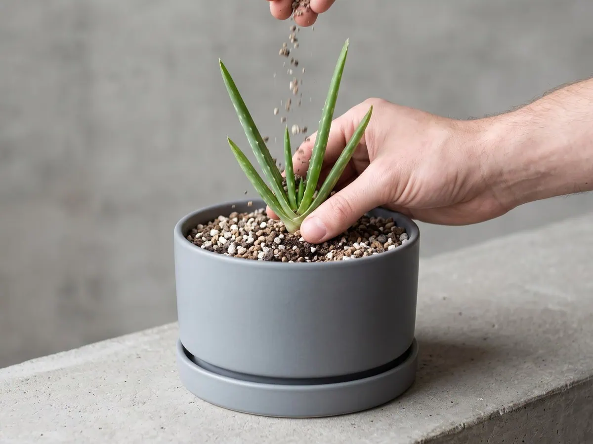 Pot an Aloe vera pup into a small 4-inch pot at the right depth, separating and potting the pup step by step.