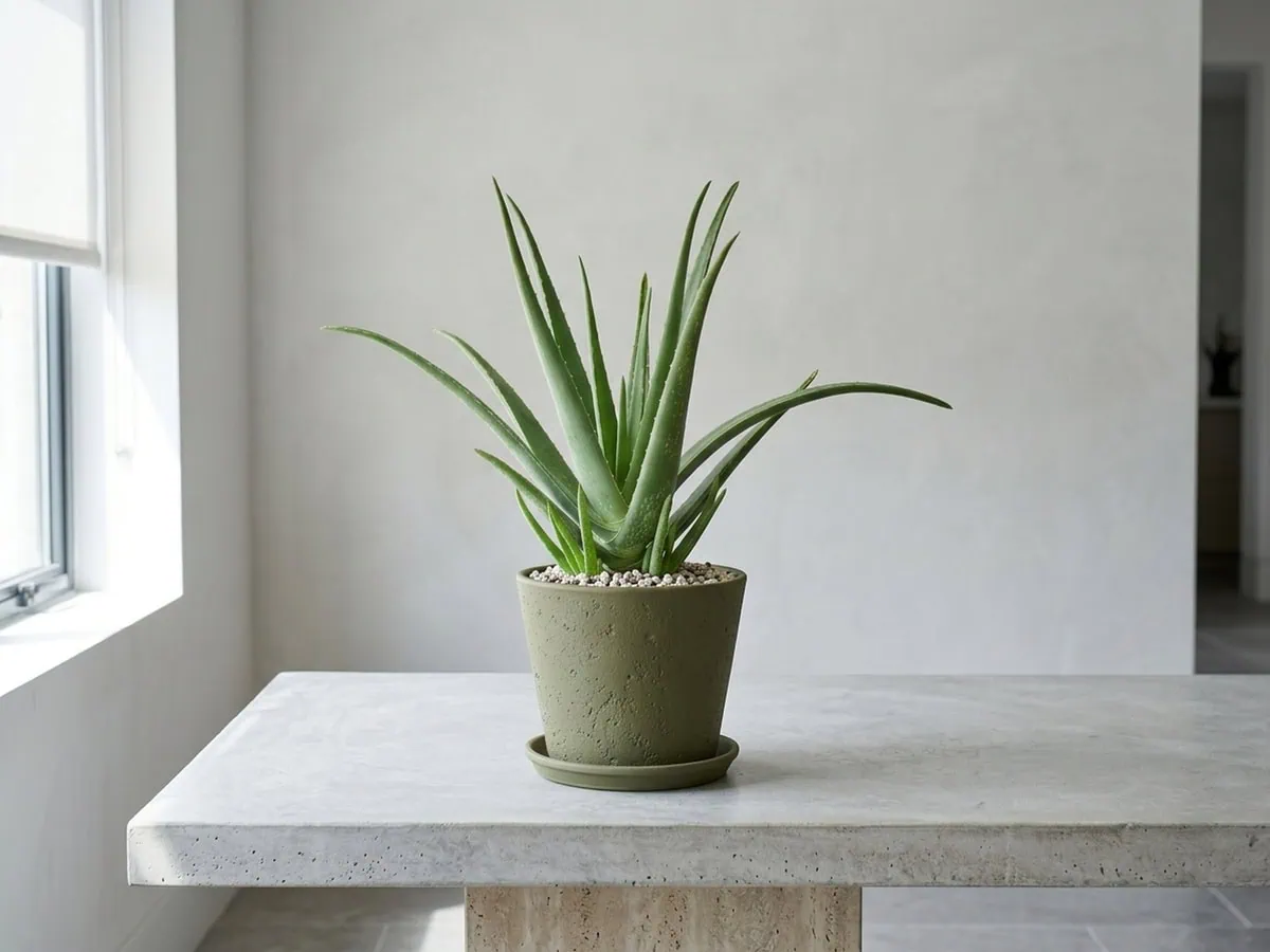 Backfill an Aloe vera and top-dress with fresh grit, the finished repot step by step from lifting onward.