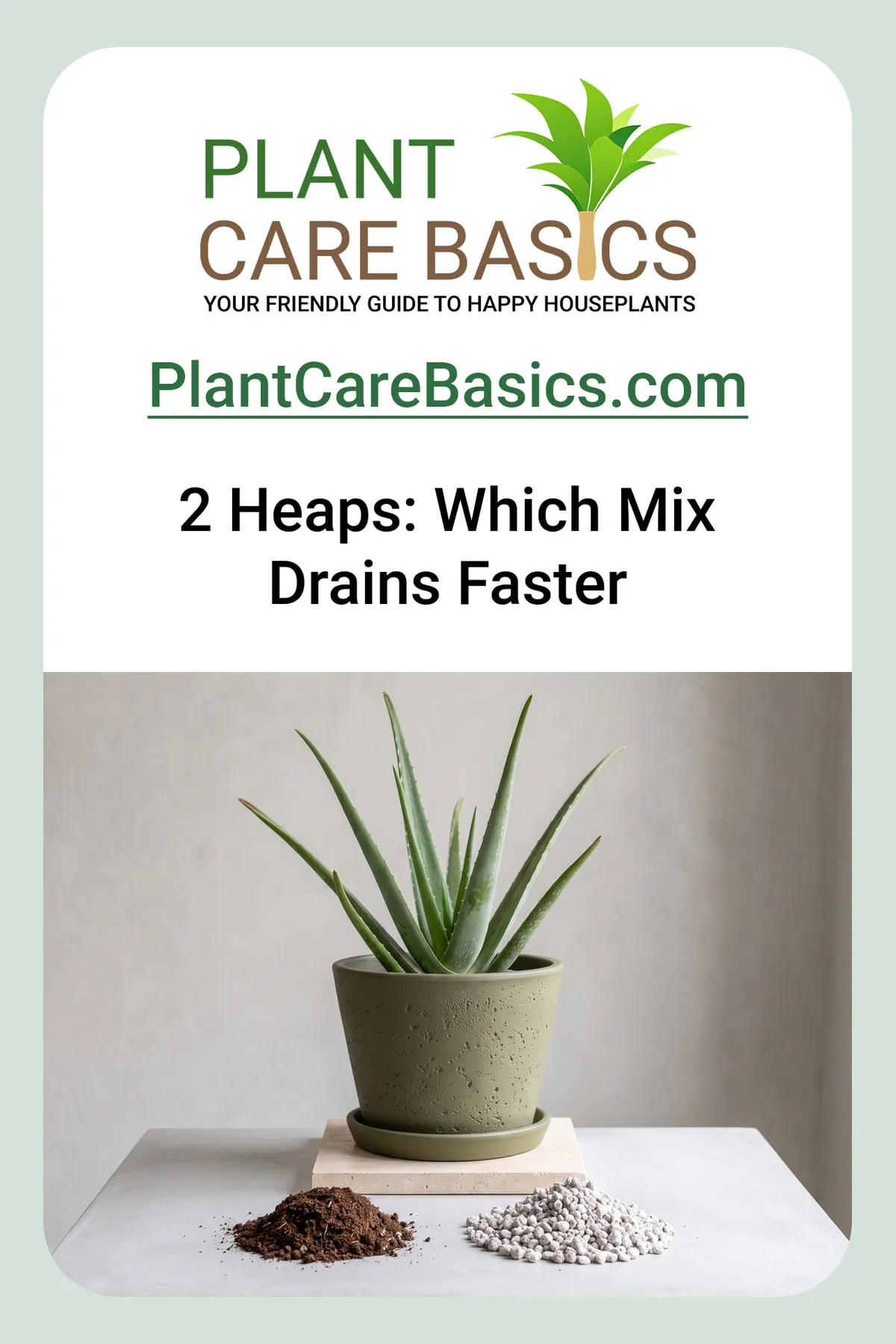 Best soil mix for Aloe vera vs cactus potting mix: two separate component heaps on the bench.